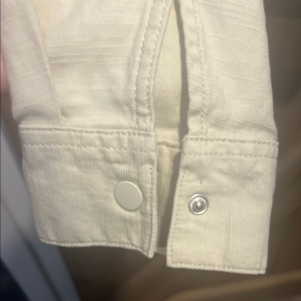 Lucky 🍀 Brand Women's Cream 💯 cotton Jacket L - Picture 6 of 8
